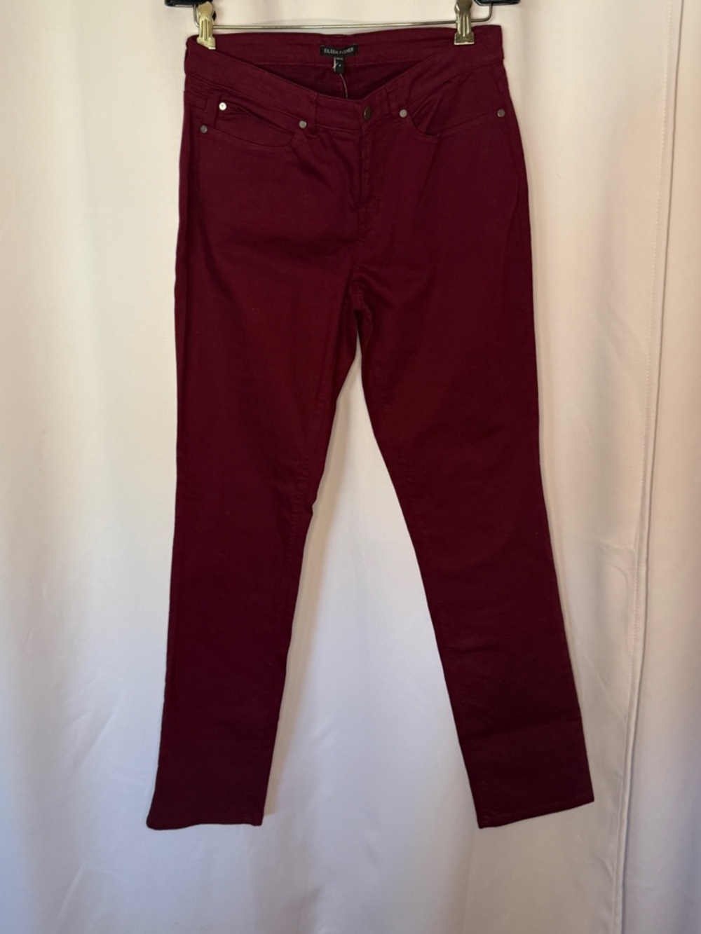 Women's Burgundy 5-Pocket Lean Jeans